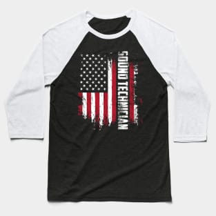 Sound Technician: Official Sound Technician USA Flag Baseball T-Shirt